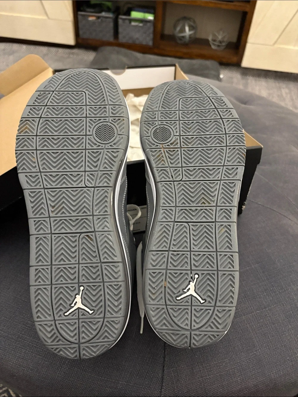 Jordan Gray Mid-Top Sneakers with White Laces